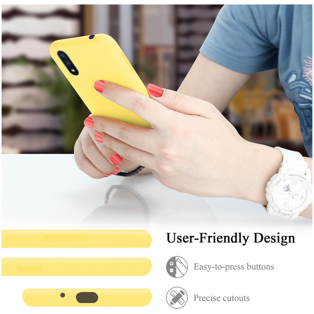 Custodia Compatibile Con Samsung Galaxy A01 In Liquid Giallo - Coperchio Protettivo In Silicone Tpu Flessibile - Foto 7