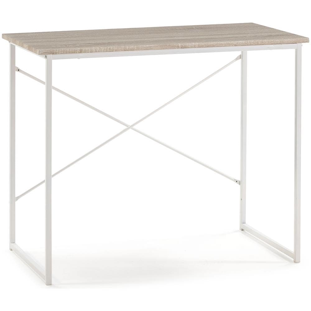 Scrivania Cáceres Bianco, Stile Nordico, 90 (lunghezza) X 50 (profonditá) X 74 (altezza) Cm - Foto 1