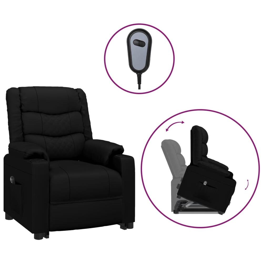 Poltrona Alzapersona Nera In Similpelle - Foto 2