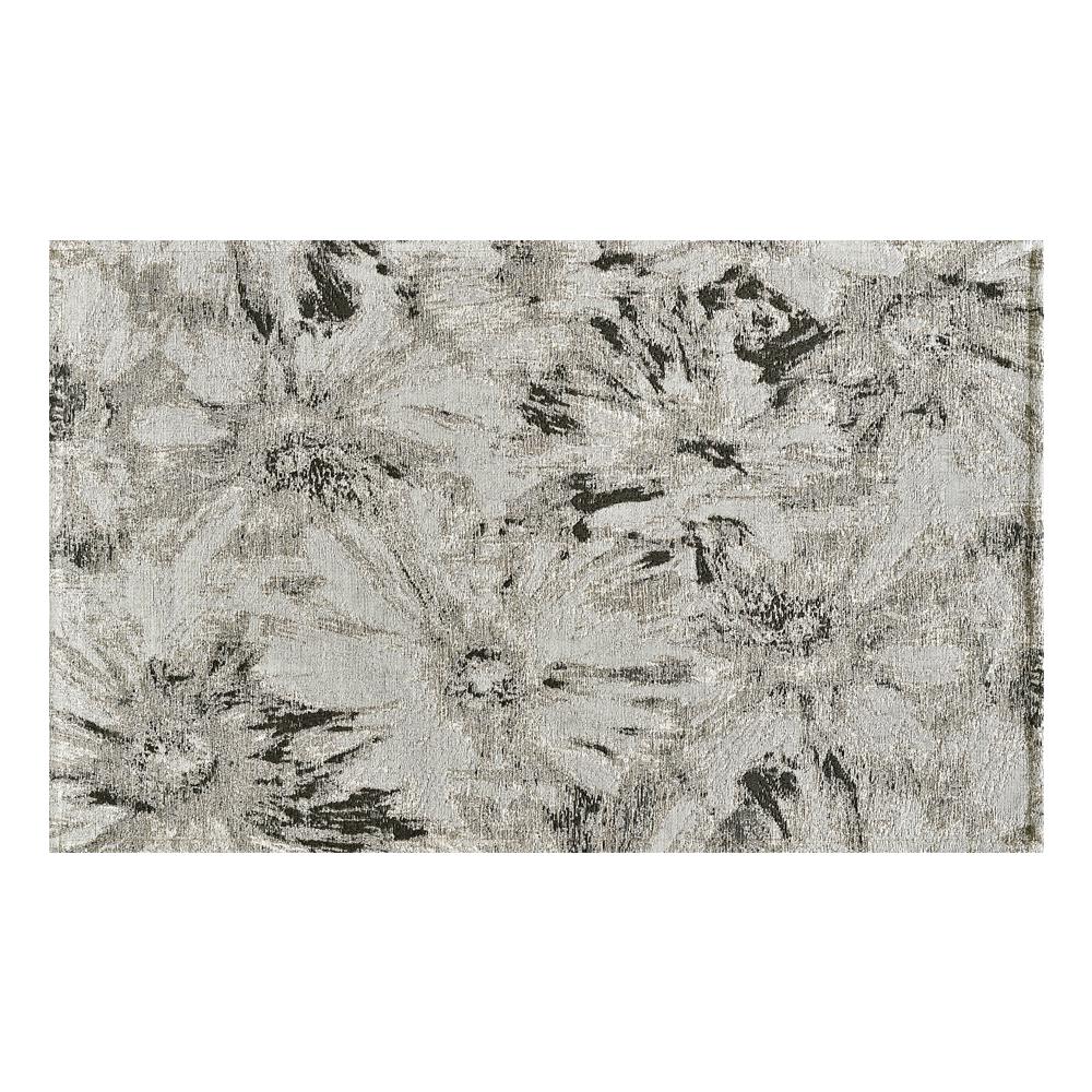 Tappeto Salotto Velour Antiscivolo Dis Fior Di Loto Colore Argento Suardi 85x150 Argento - Foto 1