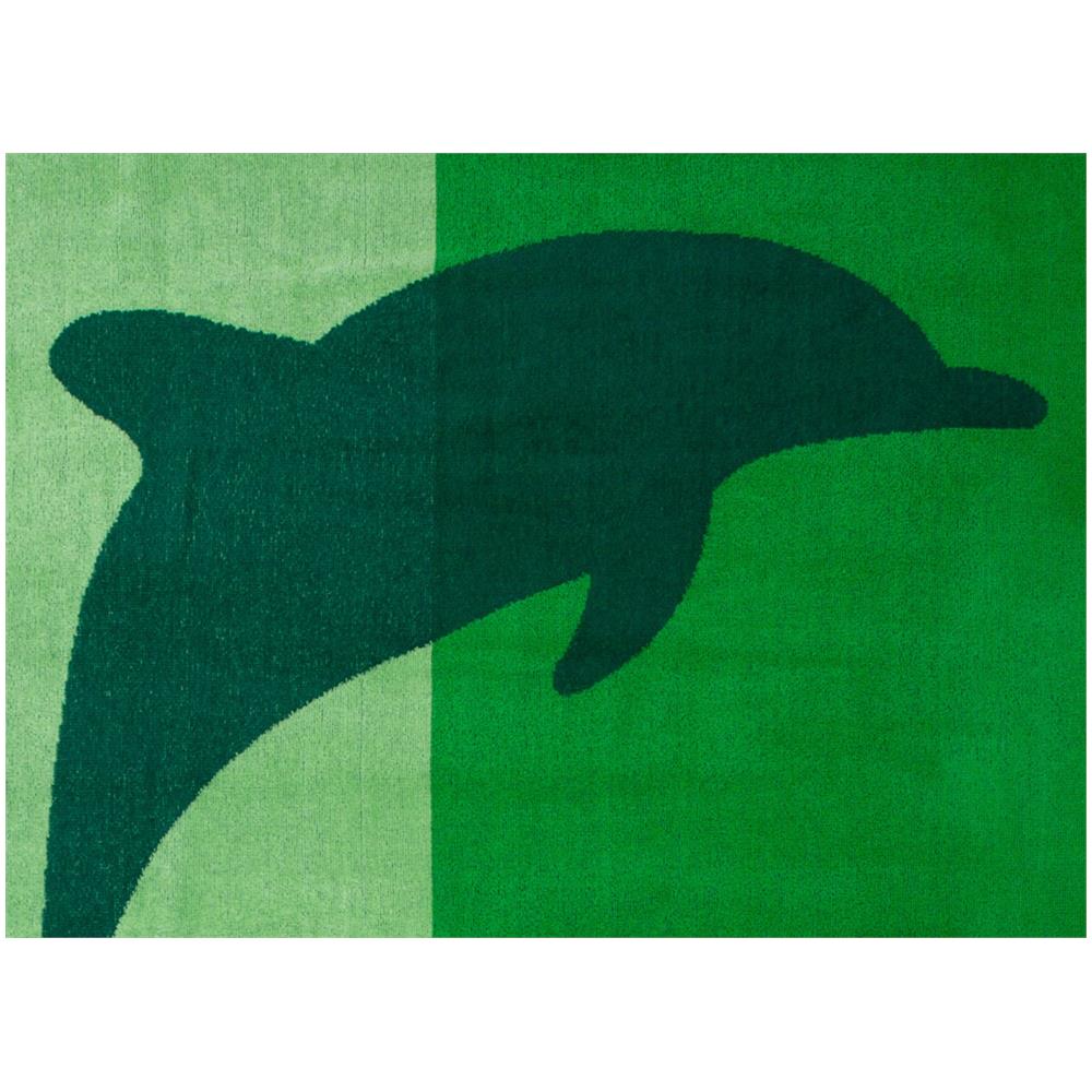 Telo Mare Jacquard Spugna Asciugamano Spiaggia Disegno Flipper Telo Mare Verde - Foto 2