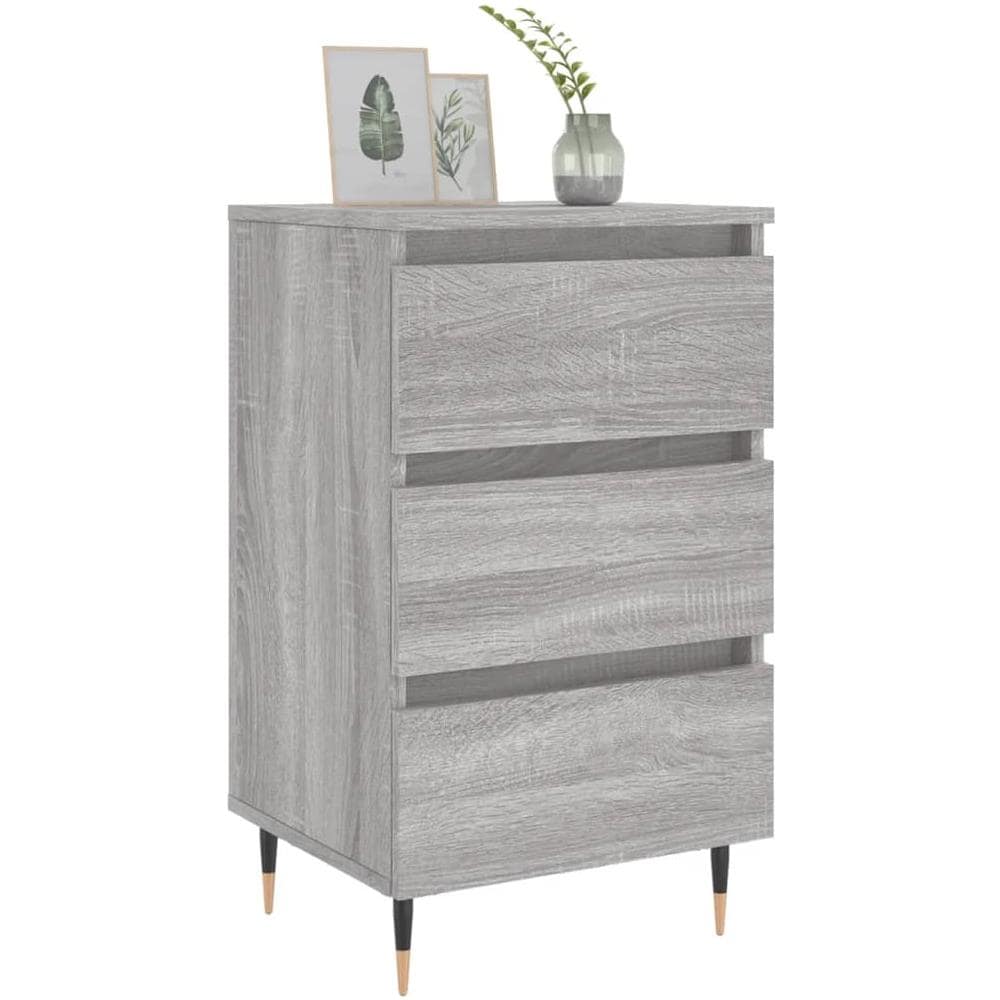 Comodini 2pz Grigio Sonoma 40x35x69 Cm In Legno Multistrato - Foto 3