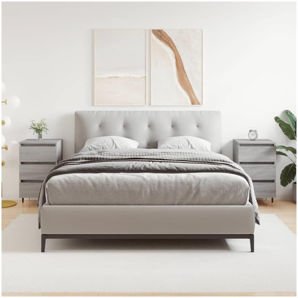 Comodini 2pz Grigio Sonoma 40x35x69 Cm In Legno Multistrato - Foto 1