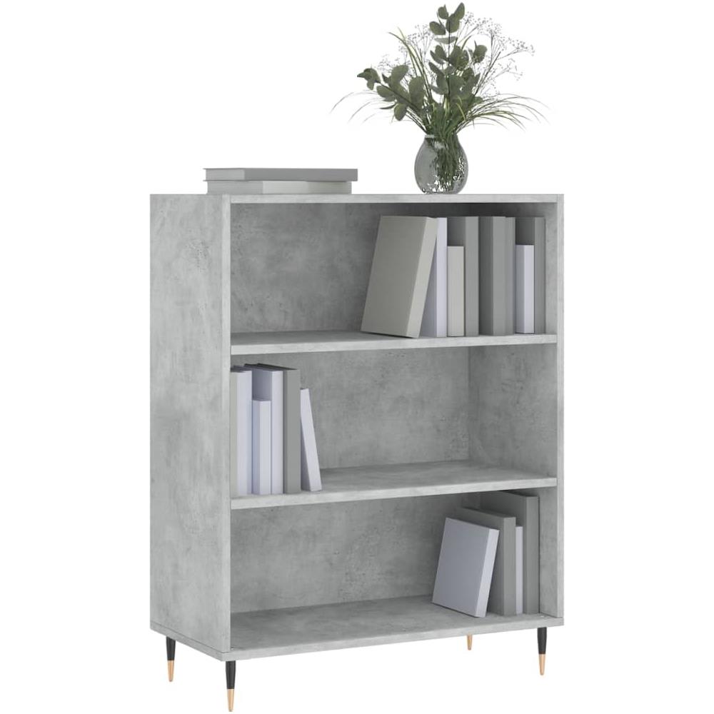 Libreria Grigio Cemento 69,5x32,5x90 Cm In Legno Multistrato - Foto 3
