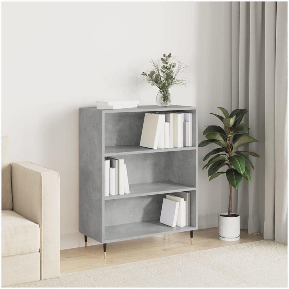 Libreria Grigio Cemento 69,5x32,5x90 Cm In Legno Multistrato - Foto 1