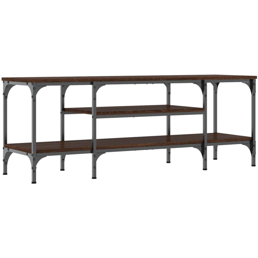 Mobile Tv Rovere Marrone 121x35x45 Cm Legno Multistrato E Ferro - Foto 2