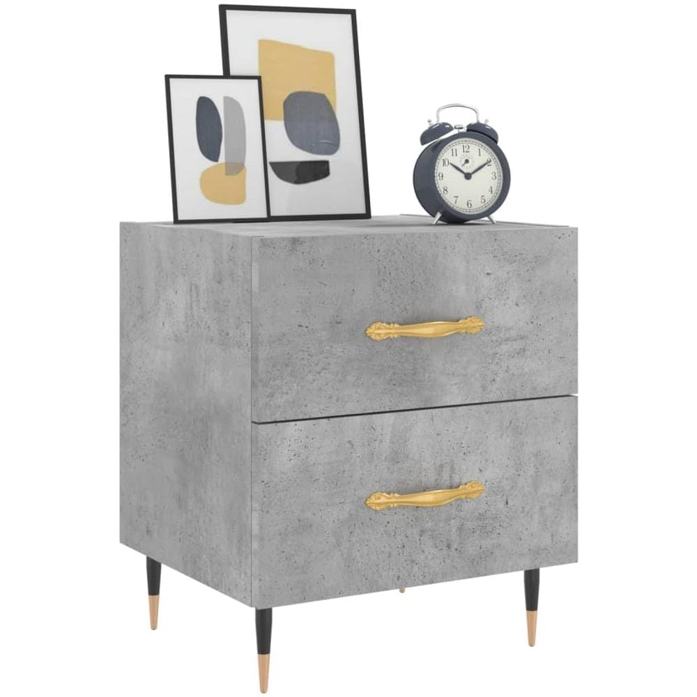 Comodino Grigio Cemento 40x35x47,5 Cm In Legno Multistrato - Foto 3