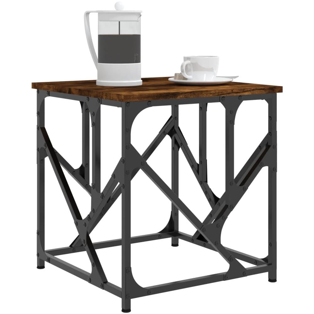 Tavolino Da Salotto Rovere Fumo 45x45x47,5 Cm Legno Multistrato - Foto 3
