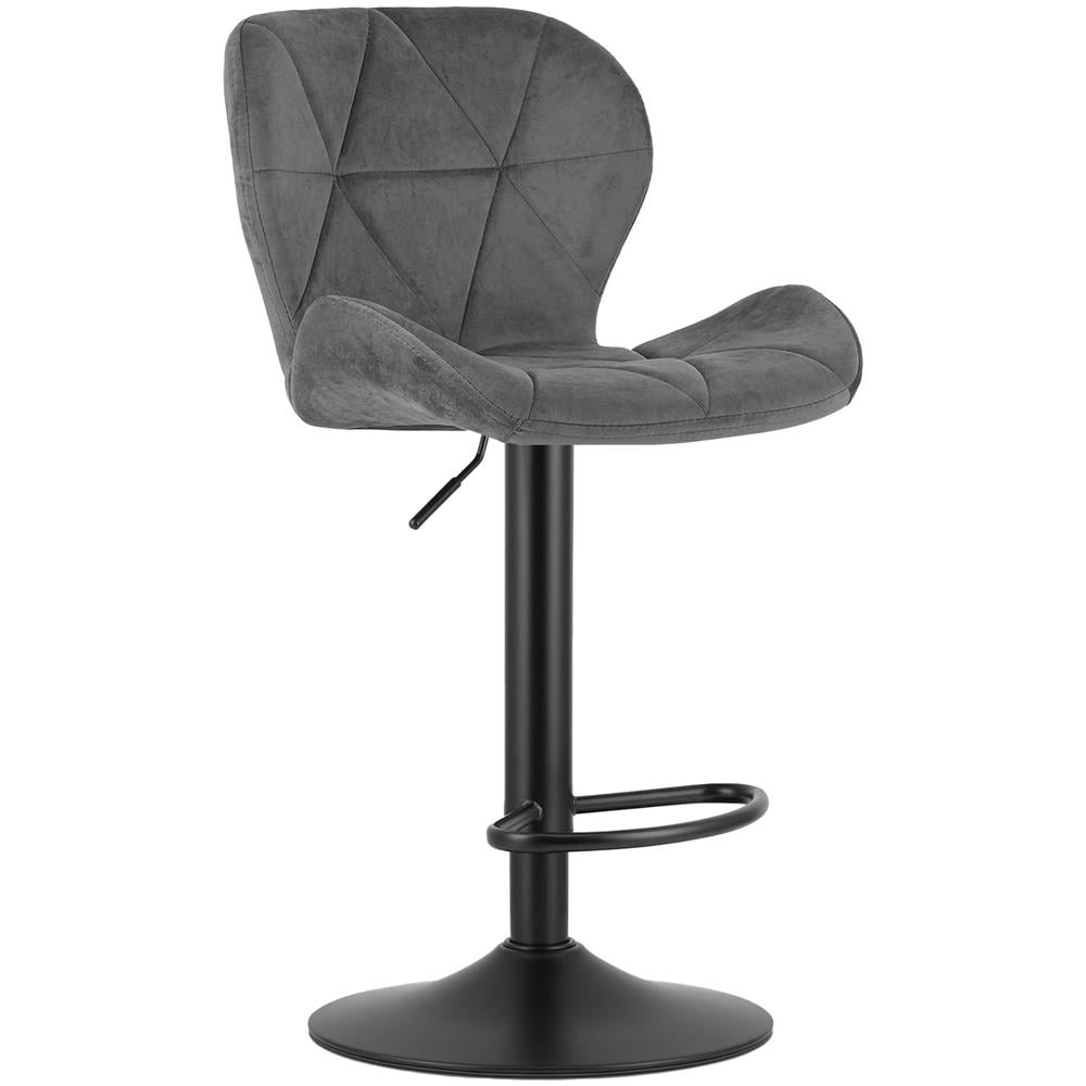 Sgabello in velluto WEST - Grigio x 2 - Foto 2