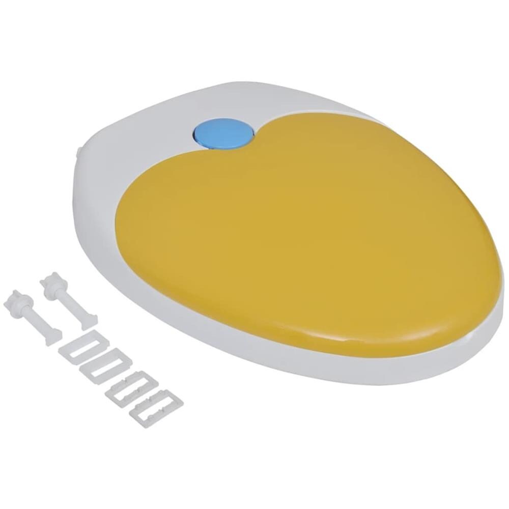 Copriwater Con Chiusura Ammortizzata Bianco / giallo Per Adulti / bambini - Foto 8