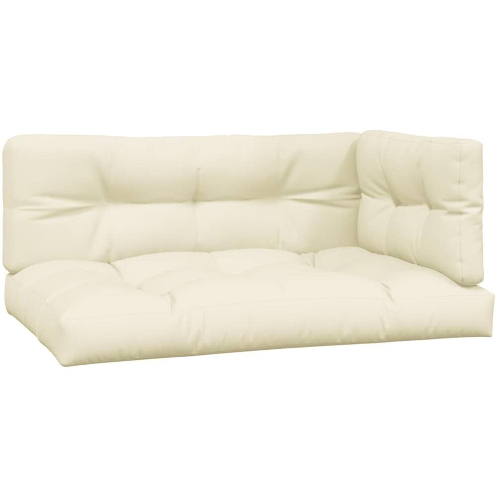 Cuscini per Pallet 3 pz Crema in Tessuto - Foto 1