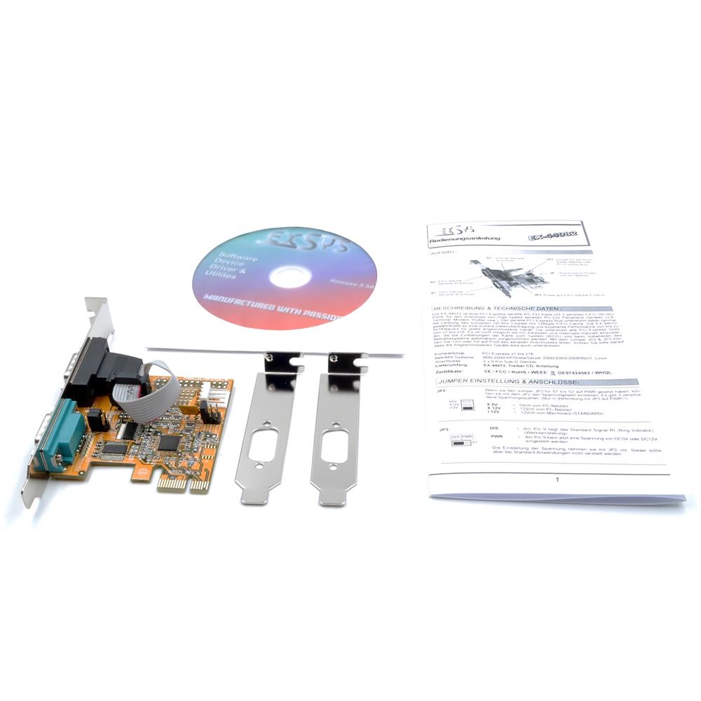 Ex-44082 - Serieller Adapter - Pcie 3.0 X16 Low-profile - Rs-232 / v. 24 X 2 - Foto 3