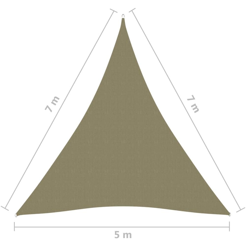 Parasole a Vela Oxford Triangolare 5x7x7 m Beige - Foto 6