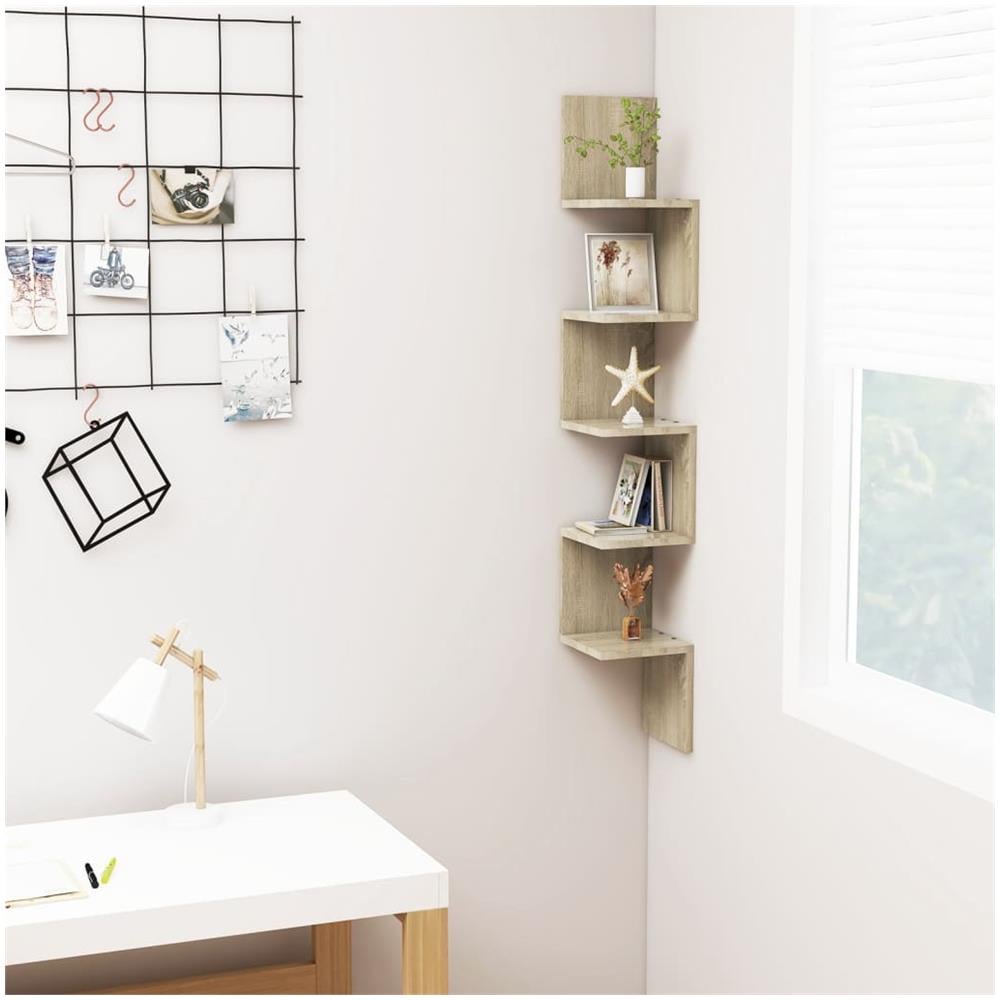 Scaffale Angolare Muro Sonoma 20x20x127,5cm Legno Multistrato - Foto 1