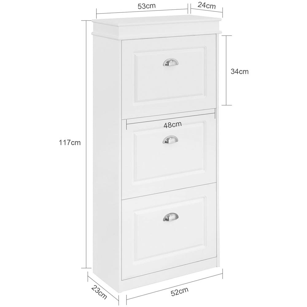 Serie Bianche Di Scarpiere Moderne Bianco 52x23x117cm 3 Ante 0 Cuscino Fsr94-w - Foto 2