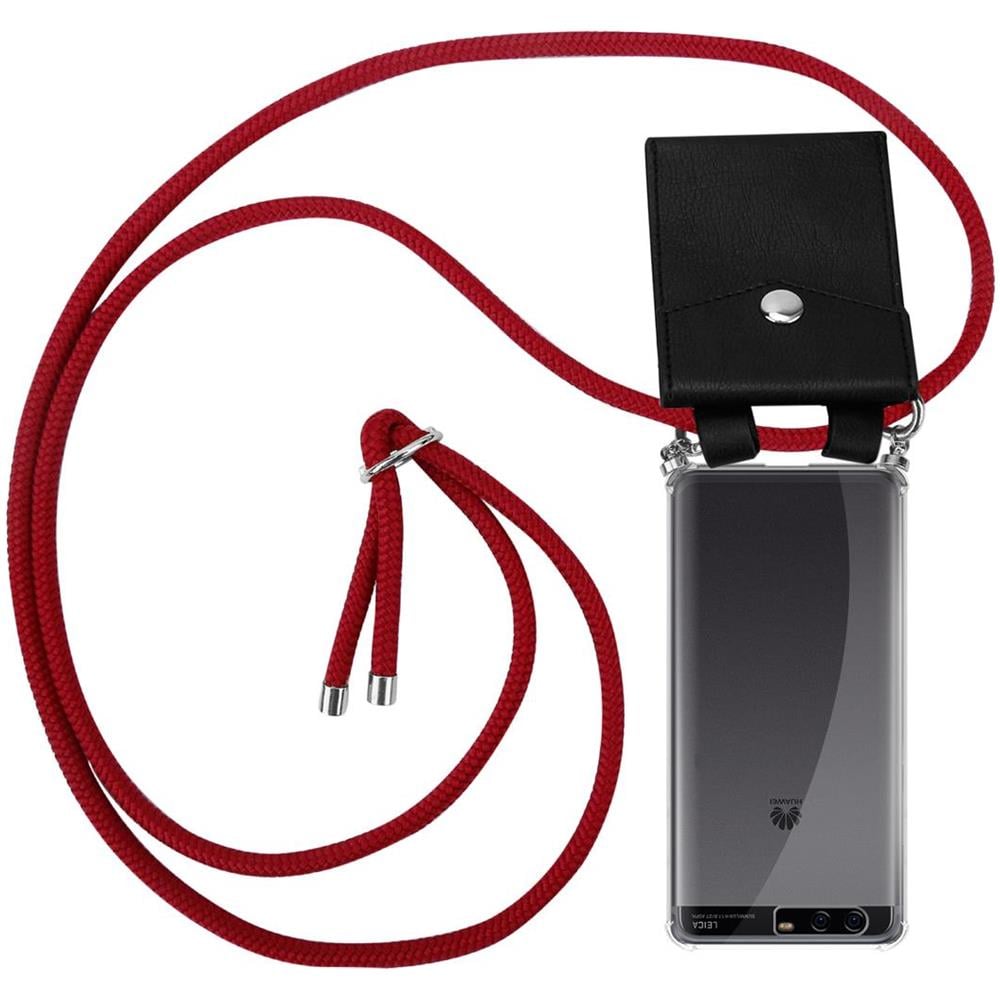Catena Di Telefoni Cellulari Compatibile Con In Rosso Rubino - Coperchio Protettivo In Silicone Con Anelli D'argento, Cinturino In Corda E Custodia Staccabile - Foto 1