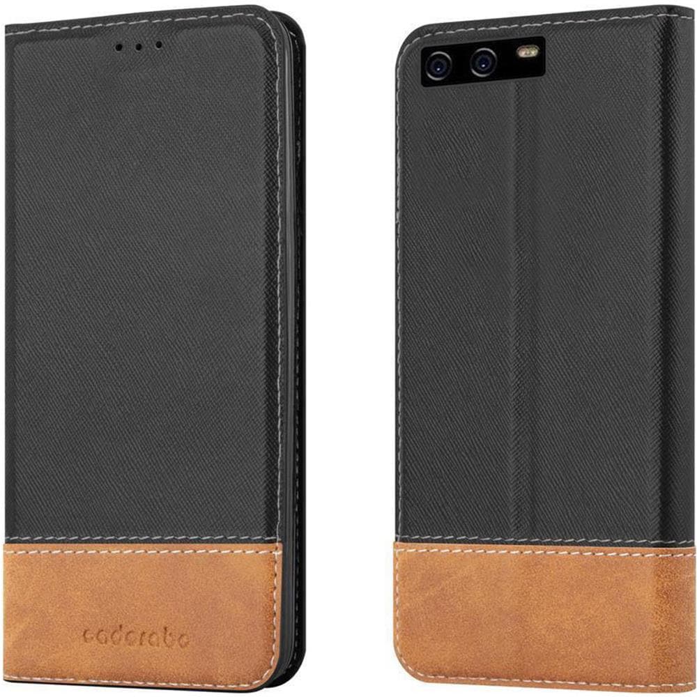 Custodia Compatibile Con Huawei P10 In Nero Marrone - Coperchio Protettiva Con Chiusura Magnetica, Funzione Stand E Tasca Per Le Carte - Foto 8