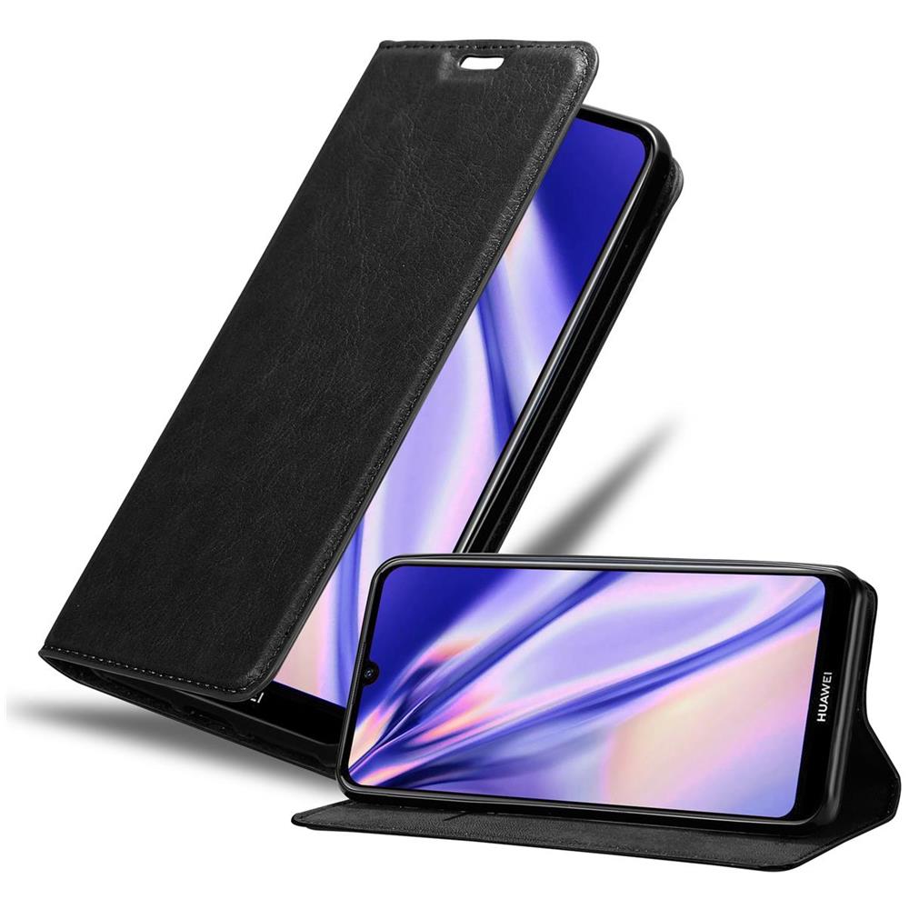 Custodia Compatibile Con Huawei Y6s In Nero Di Notte - Coperchio Protettiva Con Chiusura Magnetica, Funzione Stand E Tasca Per Le Carte - Foto 1