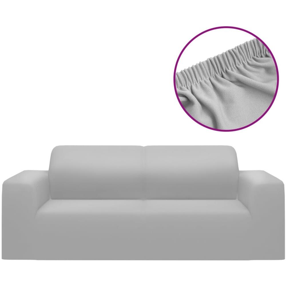 Fodera Elasticizzata Divano 2 Posti In Jersey Poliestere Grigio - Foto 2
