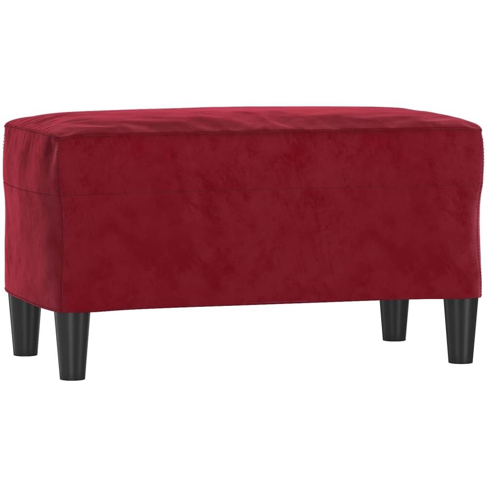 Panca Rosso Vino 70x35x41 Cm In Velluto - Foto 2