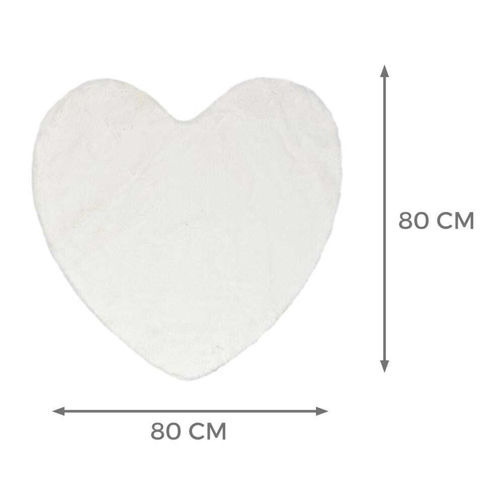 Tappeto Peloso In Pelliccia Ecologica Sagomato Modello Orsetto Varie Forme Cuore Avorio - Foto 5