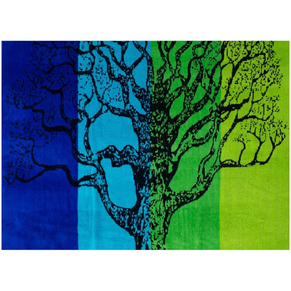 Telo Mare Jacquard Spugna Asciugamano Spiaggia Disegno Life Tree Telo Mare Verde - Foto 2