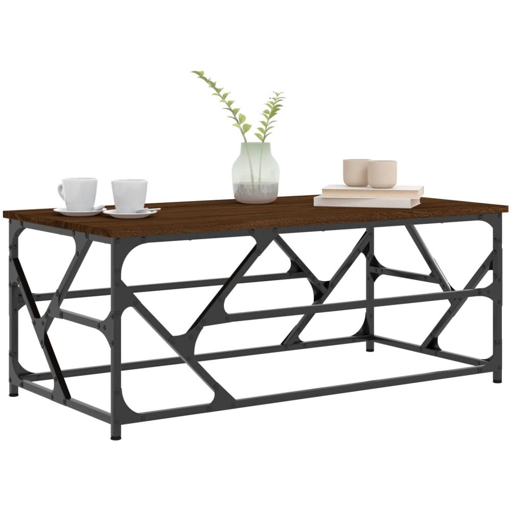 Tavolino Salotto Rovere Marrone 100x50x40cm Legno Multistrato - Foto 3