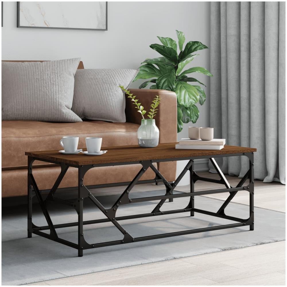 Tavolino Salotto Rovere Marrone 100x50x40cm Legno Multistrato - Foto 1