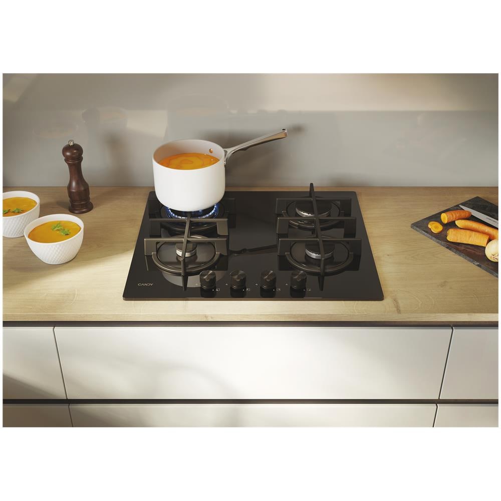 33803483 Piano Gas da 60 cm 4 fuochi Vetro Nero - Foto 3