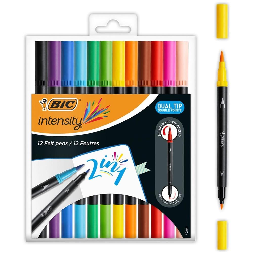 989695 marcatore Nero, Blu, Marrone, Verde, Azzurro, Verde chiaro, Arancione, Rosa, Viola, Rosso, Viola, Giallo 12 pz - Foto 1