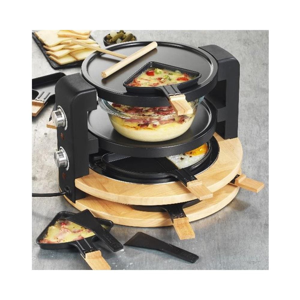 Service À Raclette / gril / crêpes - 1500w - 10 Poêlons Dont 2 Doubles- 2 Thermostats-finition Bois - Foto 2