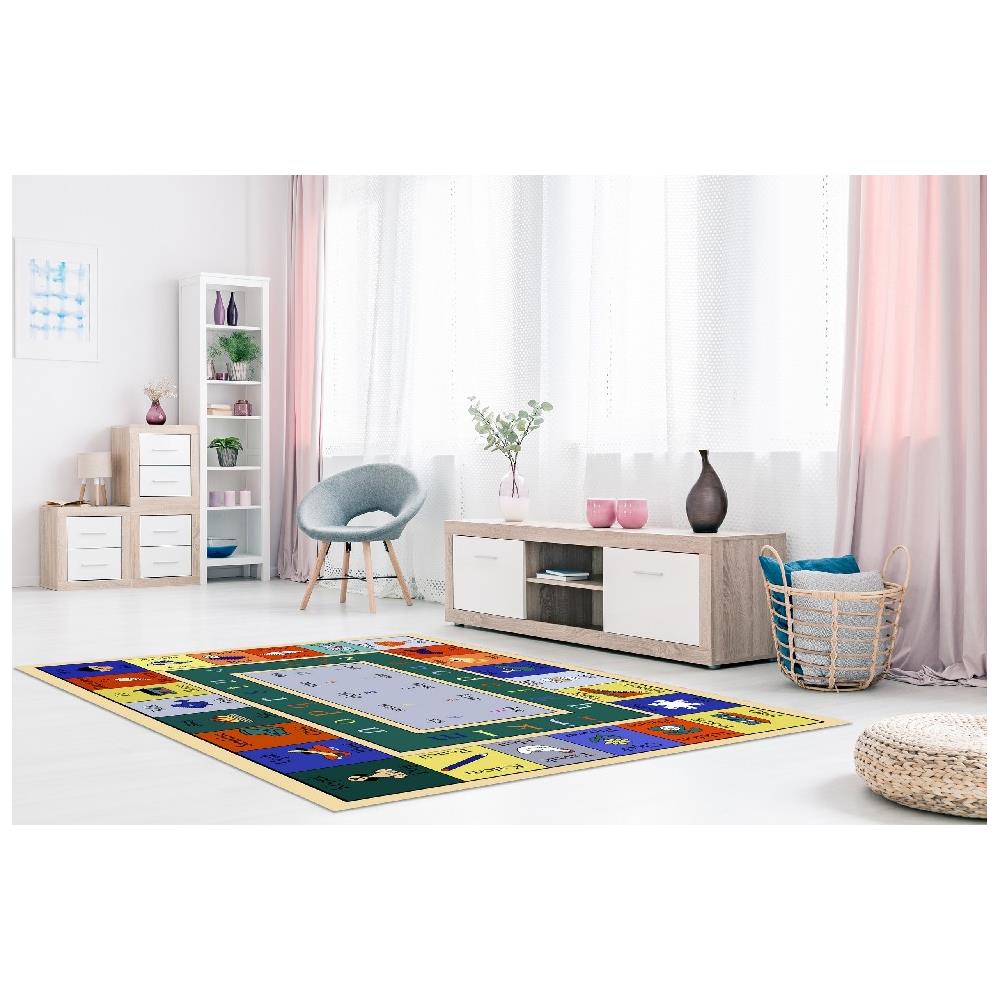 Tappeto Stampato Game 1 - Per Bambini - Arredo - Antiscivolo - Da Soggiorno, Salotto, Camera - Multicolore In Poliestere, Cotone, 60 X 100 Cm - Foto 2