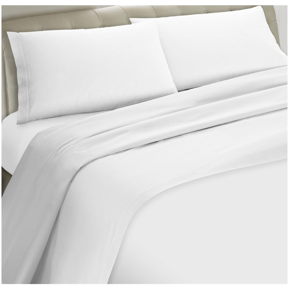 Set Completo Lenzuola 100% Microfibra - Singolo, Lenzuolo Sopra 150 X 290 Cm, Lenzuolo Sotto 80/90 X 190/200 X 25 Cm, 1 Federa 52 X 82 Cm - Bianco - Foto 1