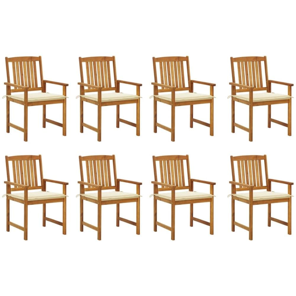 Sedie da Giardino con Cuscini 8 pz in Legno Massello di Acacia - Foto 1