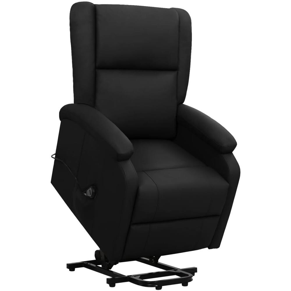 Poltrona Alzapersona Reclinabile Nera In Similpelle - Foto 1