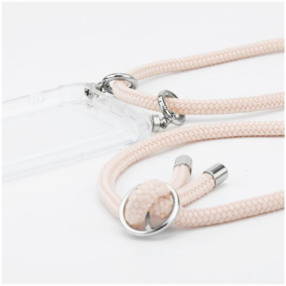 Catena Di Telefoni Cellulari Compatibile Con In Or Rosato A Perla - Coperchio Protettivo In Silicone Con Anelli D'argento, Cinturino In Corda E Custodia Staccabile - Foto 2