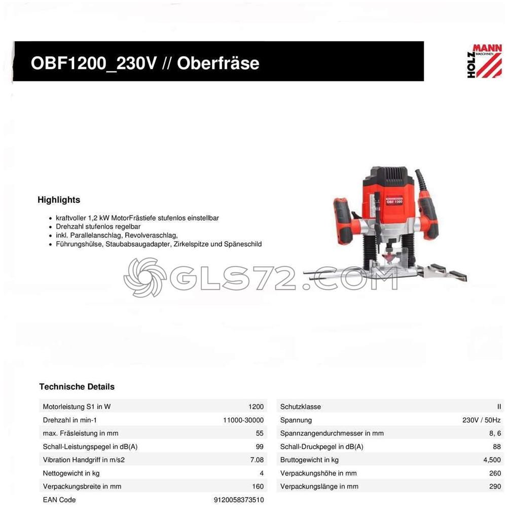 Fresatrice Fresa Pantografo Verticale Elettrofresatrice Legno Holzmann Obf1200 - Foto 2