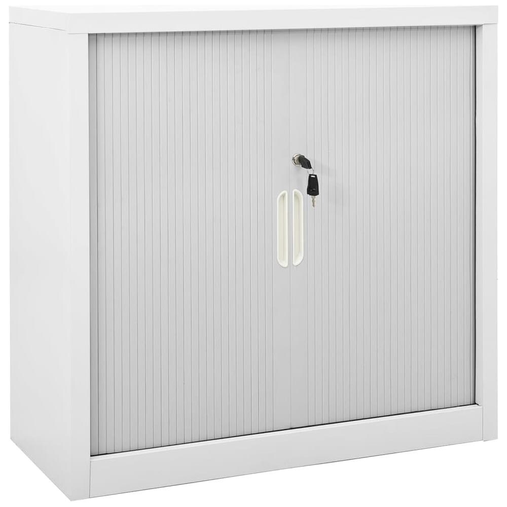 Armadio Con Ante Scorrevoli Grigio 90x40x90 Cm In Acciaio - Foto 1