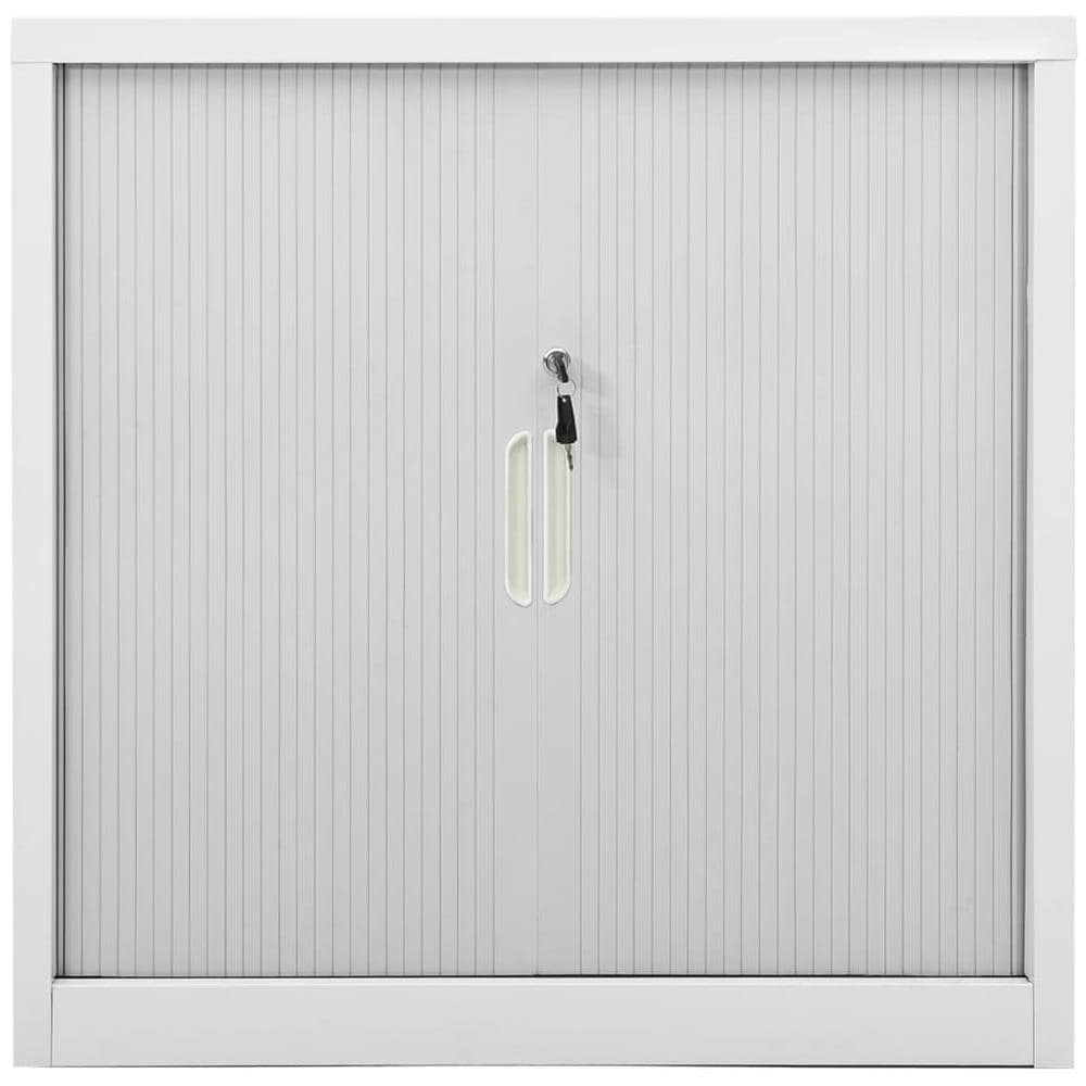 Armadio Con Ante Scorrevoli Grigio 90x40x90 Cm In Acciaio - Foto 2