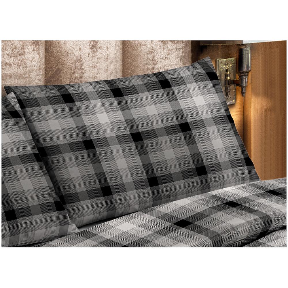 Sacco Copripiumino Microfibra Letto Matrimoniale Tirolese Scozzese Cardiff Grigio   - Foto 2