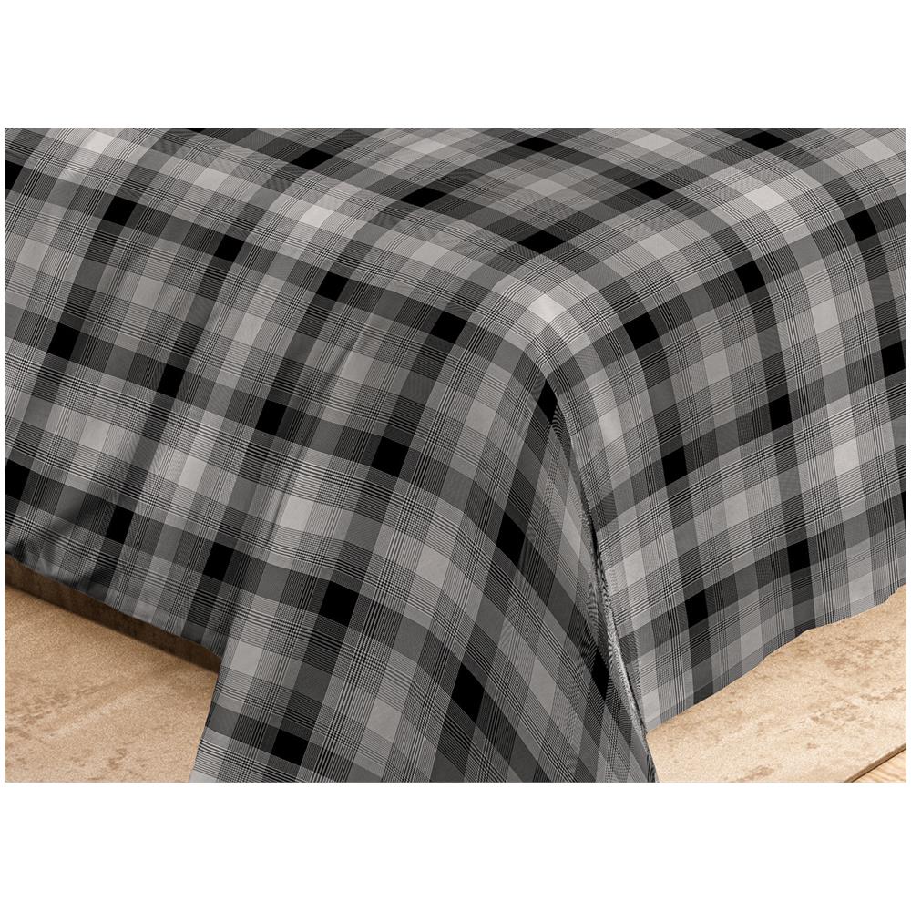Sacco Copripiumino Microfibra Letto Matrimoniale Tirolese Scozzese Cardiff Grigio   - Foto 5