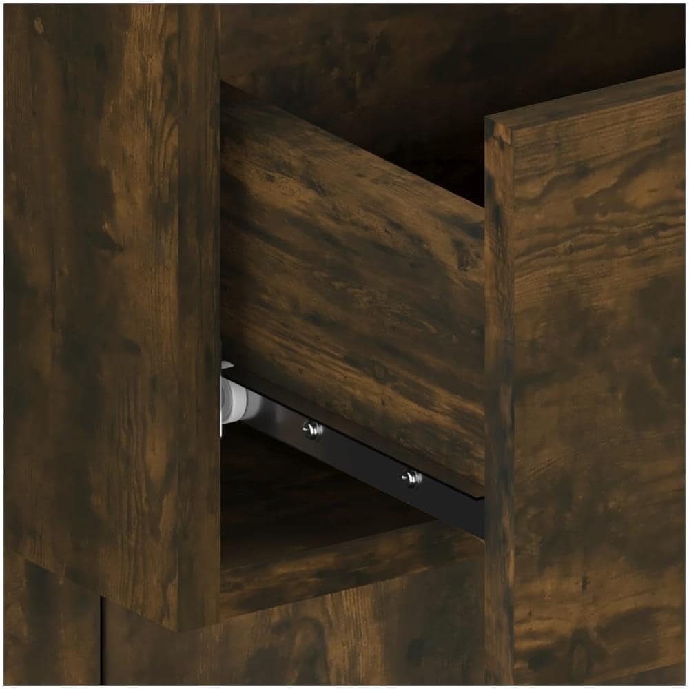 Comodini a Muro 2 pz Rovere Fumo - Foto 7
