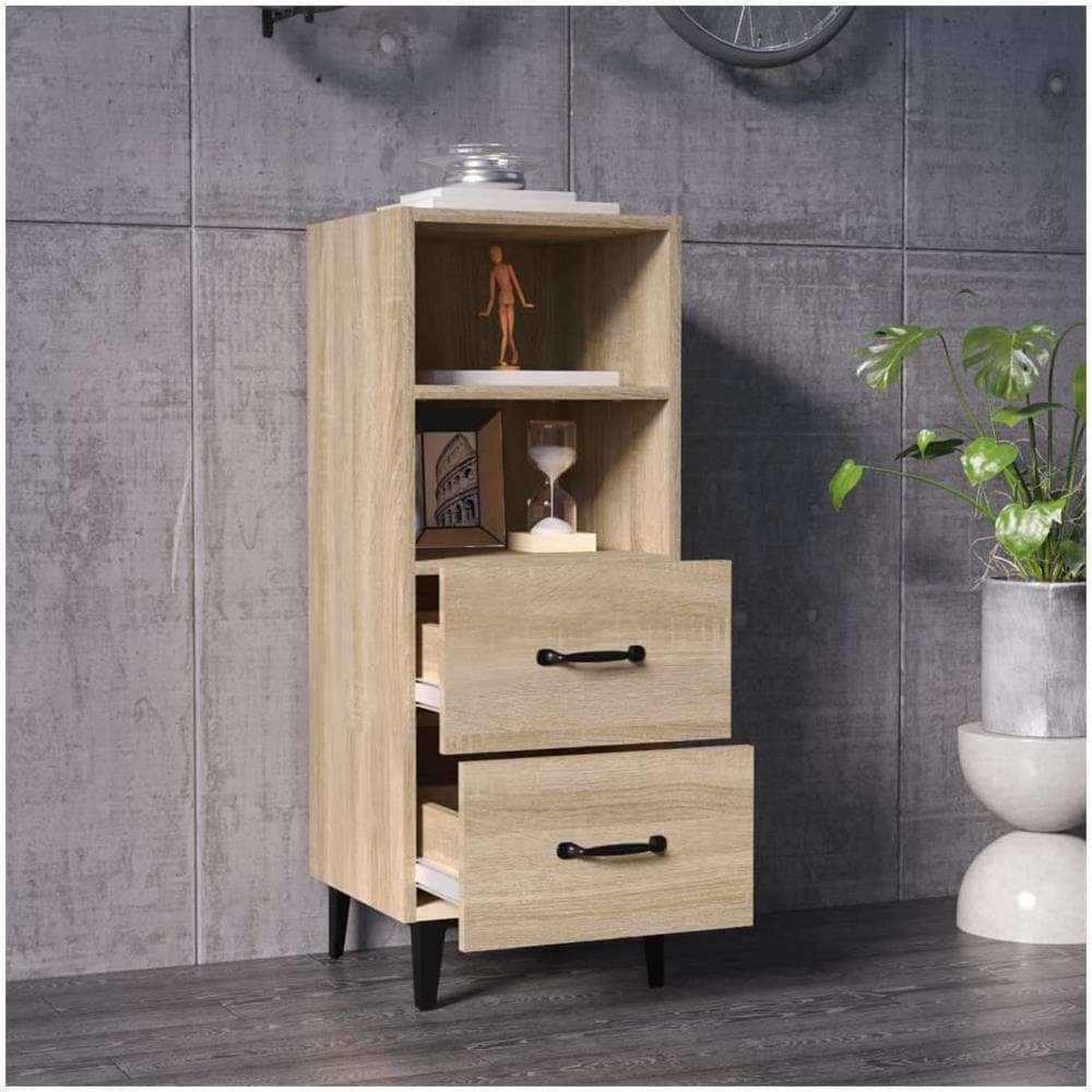 Credenza Rovere Sonoma 34,5x34x90 Cm In Legno Multistrato - Foto 3