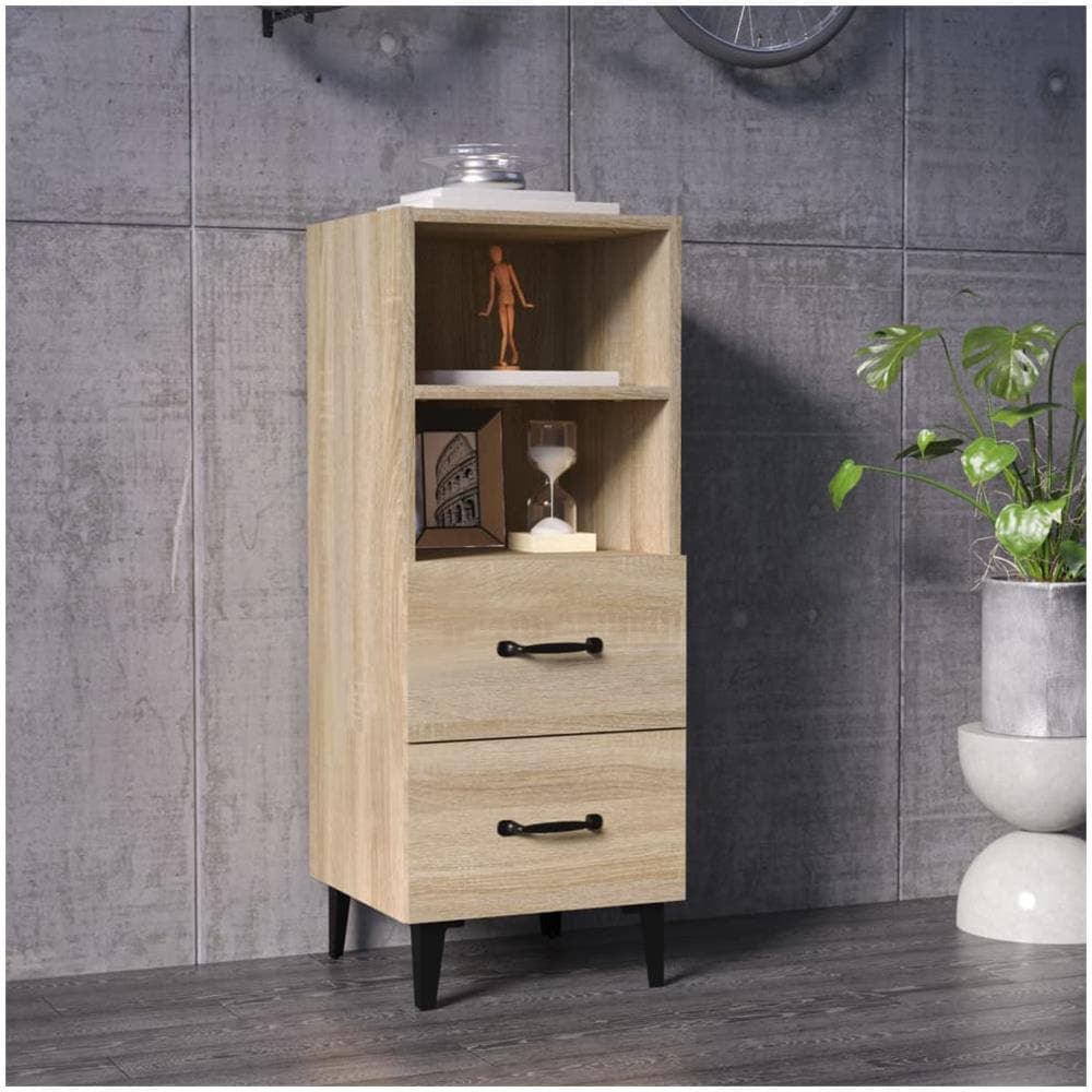 Credenza Rovere Sonoma 34,5x34x90 Cm In Legno Multistrato - Foto 1