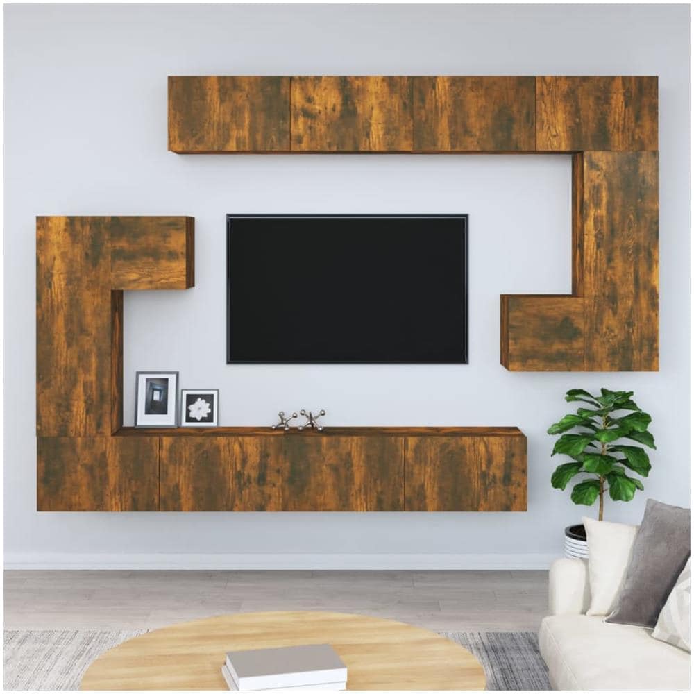 Mobile Porta Tv A Parete Rovere Fumo In Legno Multistrato - Foto 1