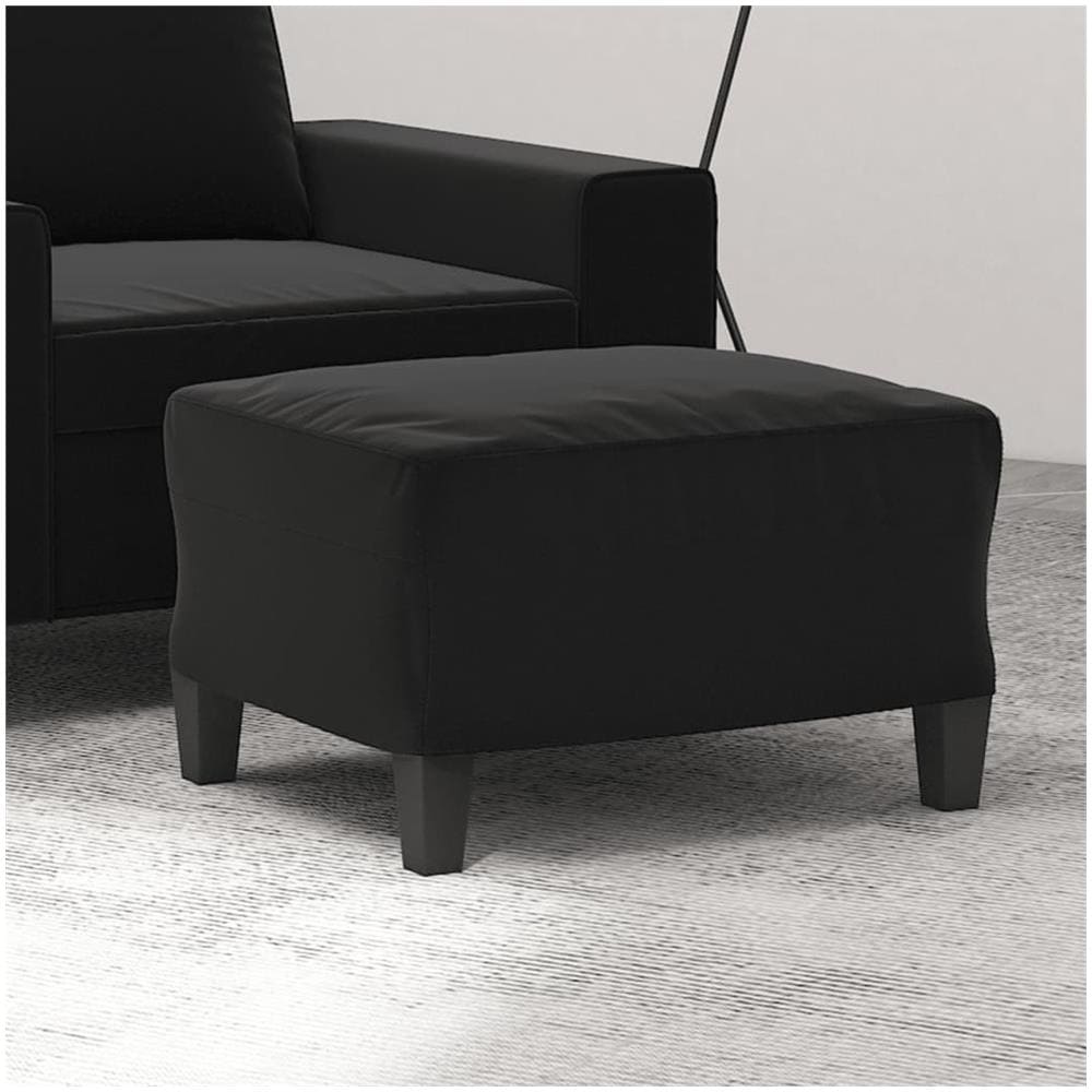Poggiapiedi Nero 60x50x41 Cm In Tessuto Microfibra - Foto 1