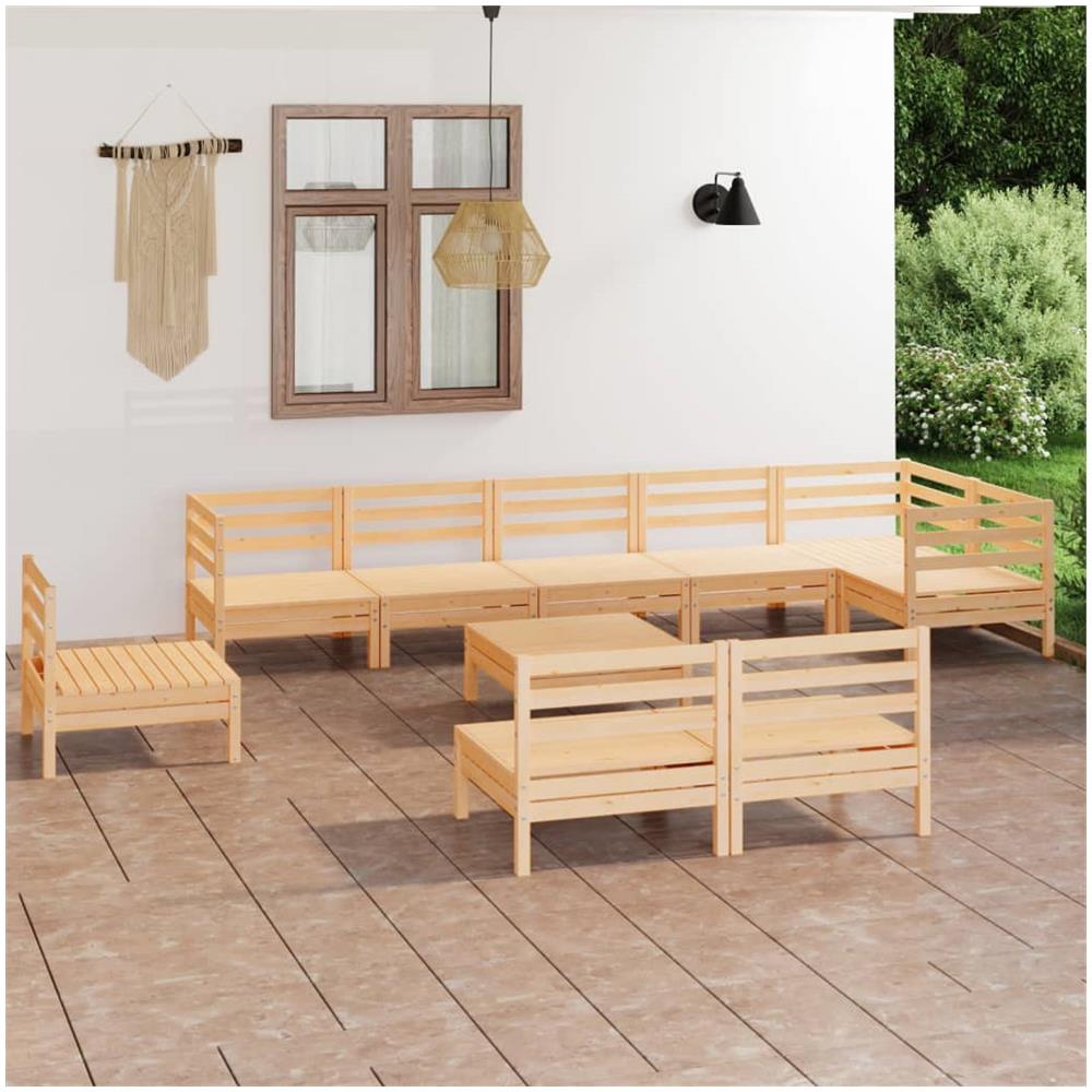Set Salotto da Giardino 10 pz in Legno Massello di Pino - Foto 1