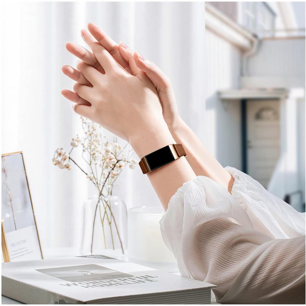 Bracciale Fitbit Charge 3/4 In Pelle Marrone - Foto 2