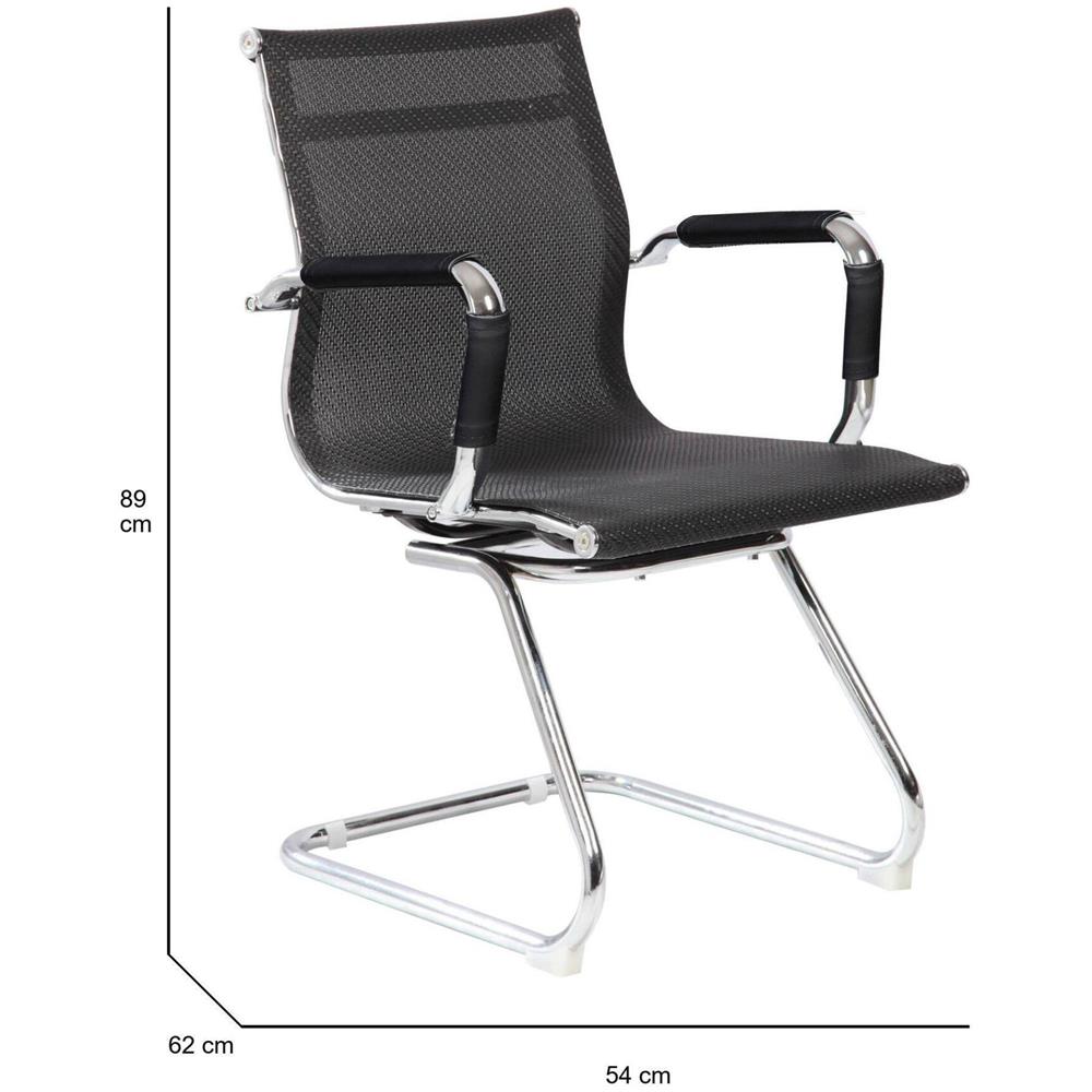 Sedia Balvano, Seduta Sala Da Attesa Per Ufficio Con Braccioli, Seduta Ergonomica Da Attesa, 62x54h89 Cm, Nero - Foto 2