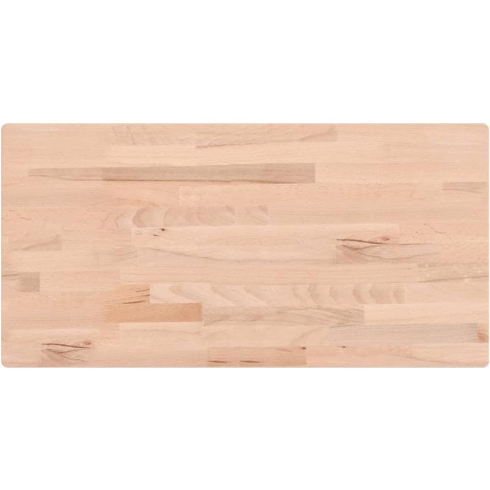 Piano Tavolo 100x50x1,5cm Rettangolare Legno Massello Faggio - Foto 2